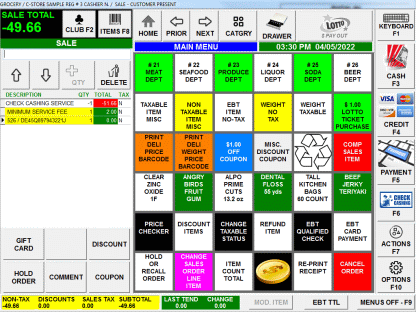 Plexis POS Check Cashing Only, click for larger image.