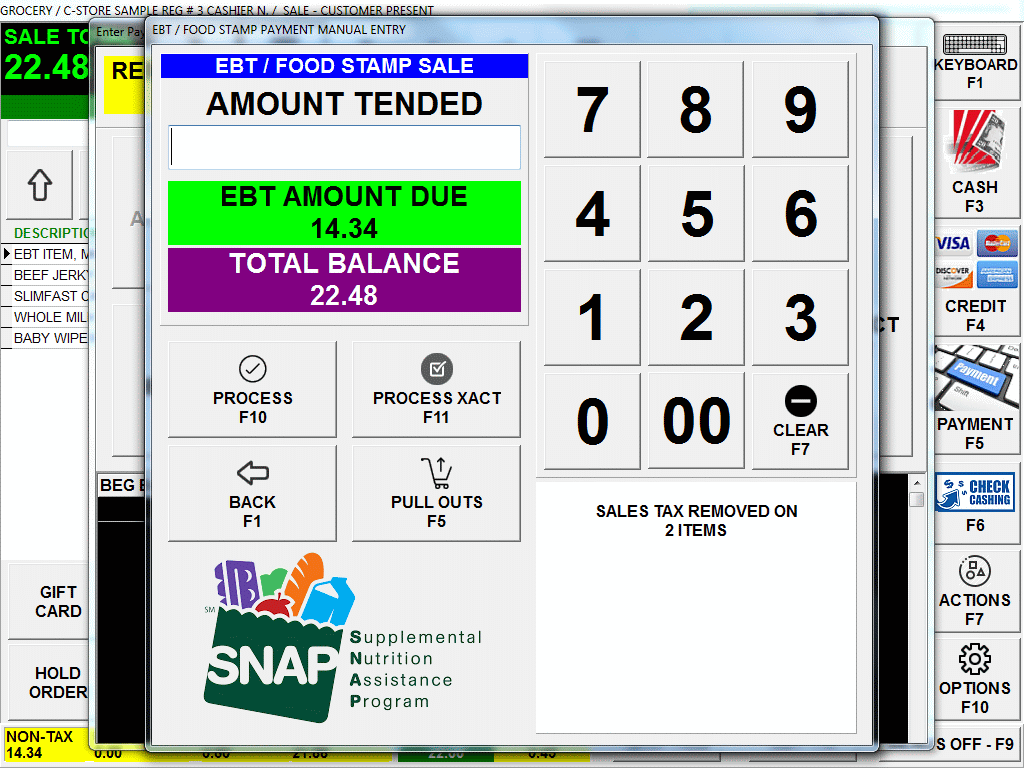 Apply EBT payments to verified EBT items Apply EBT payments to verified EBT items