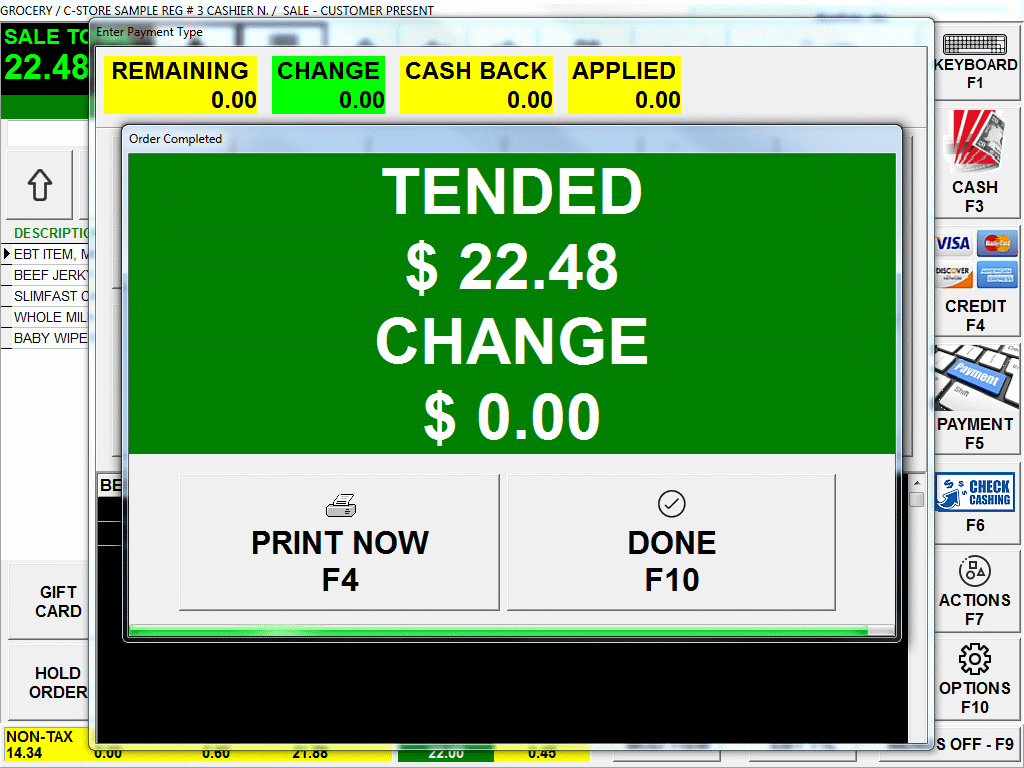 Complete transaction and Print if desired Complete transaction and Print if desired